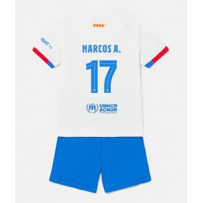Maillot de foot Barcelona Marcos Alonso #17 Extérieur enfant 2023-24 Manches Courte (+ pantalon court)
